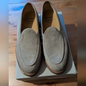 Jacques Solovière Calf Skin Suede Taupe Loafers